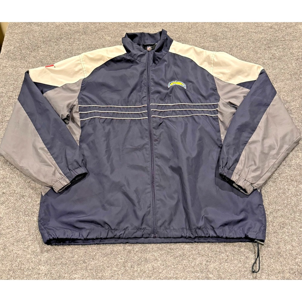 Vtg Reebok San Diego Chargers Sports Illustrated Windbreaker Jacket Blue XL